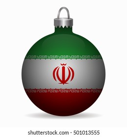 iran flag christmas ball vector