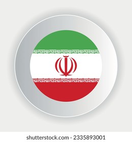 Bandera de Irán en forma de círculo. colores y proporciones oficiales correctamente. Ilustración vectorial. 10.