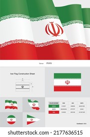 iran flag construction sheet vector