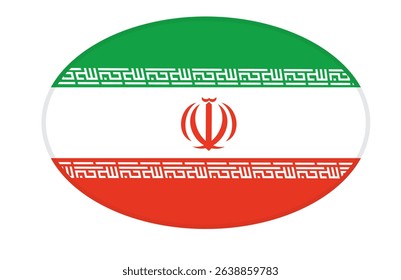 Iran flag ellipse shaped. vector
