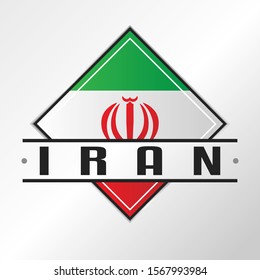 Iran Flag Emblema. Vector Design National. Illustration Country Symbol. Insignia Banner Logo.