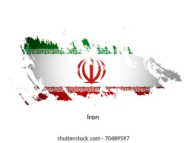 iran flag with grunge design, vector illustration