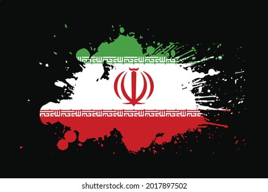 Bandera De Irán Con Un Diseño De Efecto Grunge. Se utilizará para los gráficos de camisetas, la impresión, el afiche y el fondo.