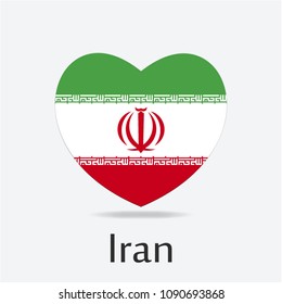 Iran Flag in Heart Shape