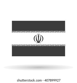 Iran flag icon  Iran coat of arms, stylish vector illustration