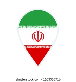 Iran flag icon. Travel icon. Travel destination of Iran. Iran badge. Flag badge.