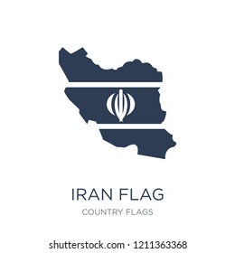 Iran flag icon. Trendy flat vector Iran flag icon on white background from Country Flags collection, vector illustration can be use for web and mobile, eps10