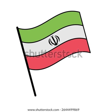 iran flag icon vector isolated on white background