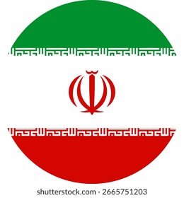 Bandera de Irán ilustrador banderas de país símbolo redondo bandera circular de la nación