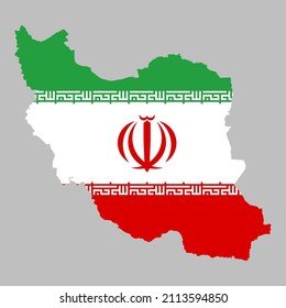 Iran flag inside the Iranian map borders vector illustration 