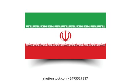 Iran flag. Iranian flag. Flag icon. Standard color. Standard size. A rectangular flag. Computer illustration. Digital illustration. Vector illustration.