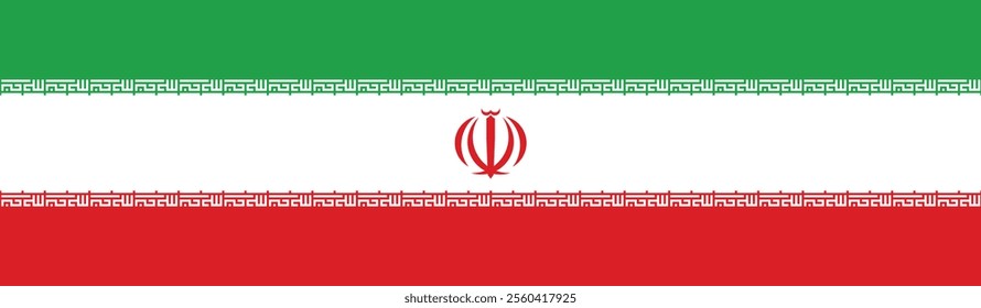 Iran flag long banner digital vector illustration