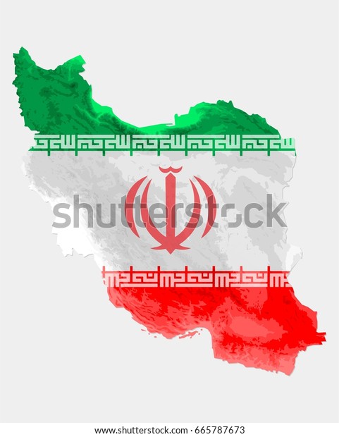 Iran Flag Map Stock Vector Royalty Free 665787673