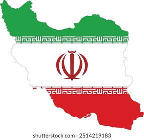 Iran Flag in Map, Iran Map with Flag, Map of Iran, Map with Flag, Nation Flag Iran