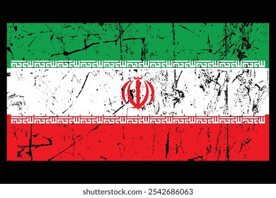 Iran flag, The flag of Iran, Flag of Iran national country symbol illustration Vector, Rectangle Iran flag illustration, Flat vector illustration
