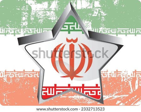 Iran flag with on grunge background