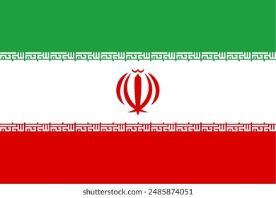 Iran flag pattern background. Realistic national flag design. Abstract vector template.