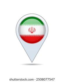 Iran - flag pin for map. Vector illustration.