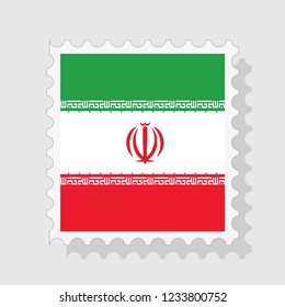 Iran flag postage stamp , vector illustration.