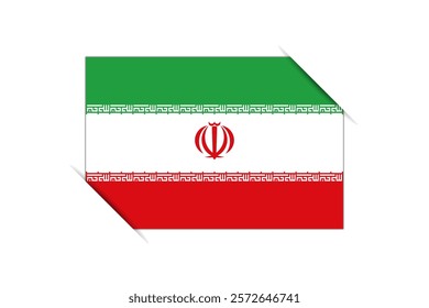 Iran flag - rectangle colorful flag representing a country cultural identity and heritage. The essence of national pride and unity. Attached by the corners in a paper album