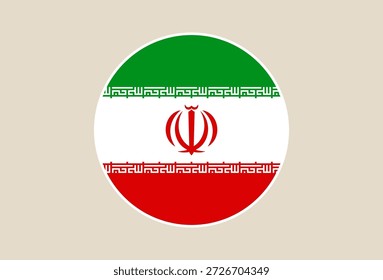 Icono de la bandera de Irán que representa un símbolo nacional para el gobierno y los viajes, una Ilustración vectorial patriótica..