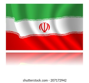 Iran flag with shadow in the wind illustration