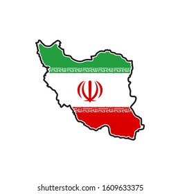 iran flag shape map vector illustration