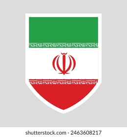 Iran Flag in Shield Shape Frame