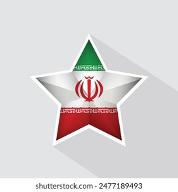 Iran Flag Star Shape Icon
