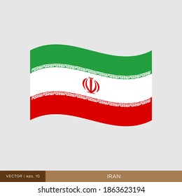 Design-Vorlage für die iranische Flagge mit Vektorgrafik.