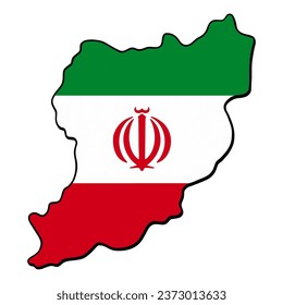 Iran flag vector illustration, fits Iran country map frame, on isolated white background, cool for sticker, emblem, badge
banners, t-shirts, etc.