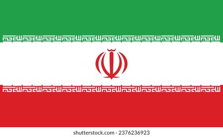 Iran flag vector illustration with official colors and accurate proportion