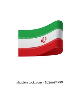 Iran flag, vector illustration on a white background