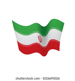 Iran flag, vector illustration on a white background