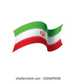 Iran flag, vector illustration on a white background