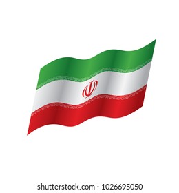 Iran flag, vector illustration on a white background