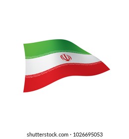 Iran flag, vector illustration on a white background