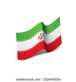 Iran flag, vector illustration on a white background