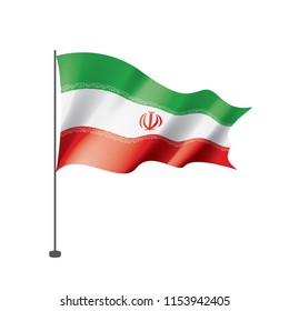 Iran flag, vector illustration on a white background