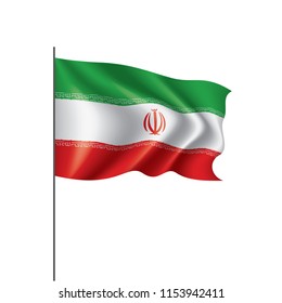 Iran flag, vector illustration on a white background