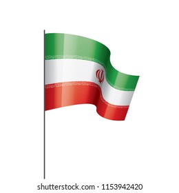 Iran flag, vector illustration on a white background