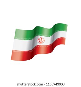 Iran flag, vector illustration on a white background