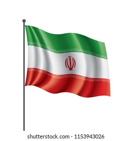 Iran flag, vector illustration on a white background