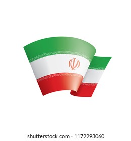 Iran flag, vector illustration on a white background
