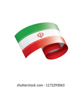 Iran flag, vector illustration on a white background