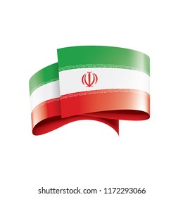 Iran flag, vector illustration on a white background
