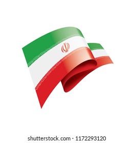 Iran flag, vector illustration on a white background