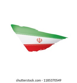 Iran flag, vector illustration on a white background.