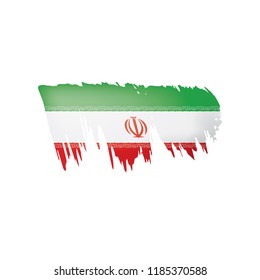 Iran flag, vector illustration on a white background.