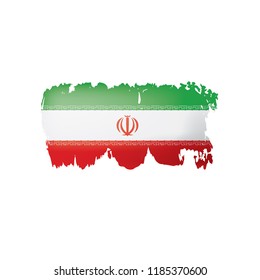 Iran flag, vector illustration on a white background.